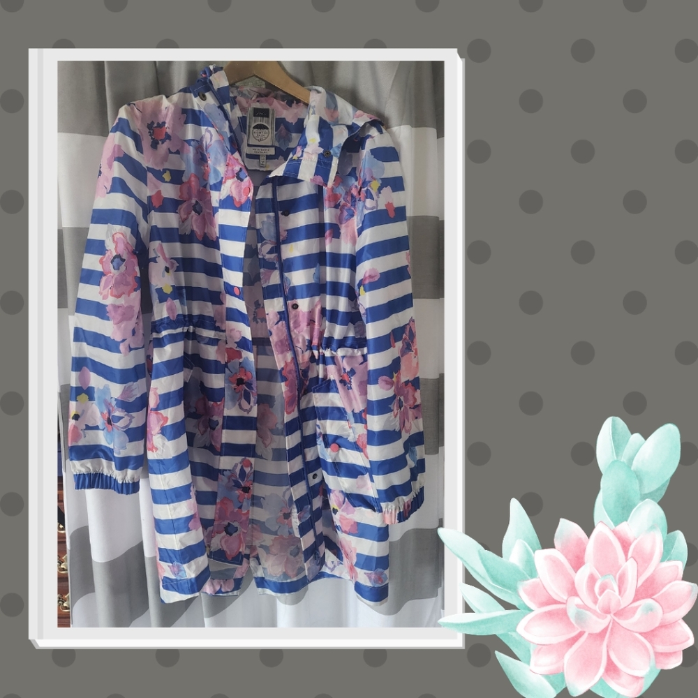 Joules Hooded Packable Rain Jacket